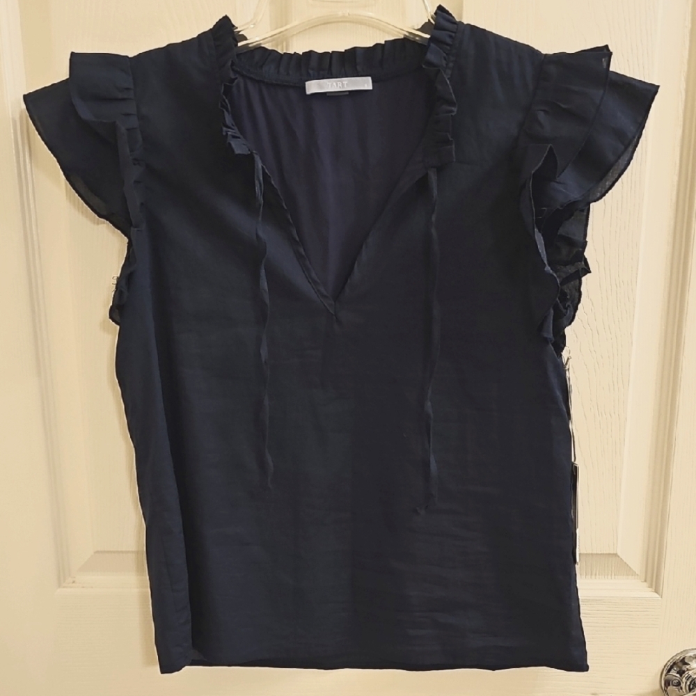 Tart Collection Zosia Midnight Blue Ruffled Top 🥰😍